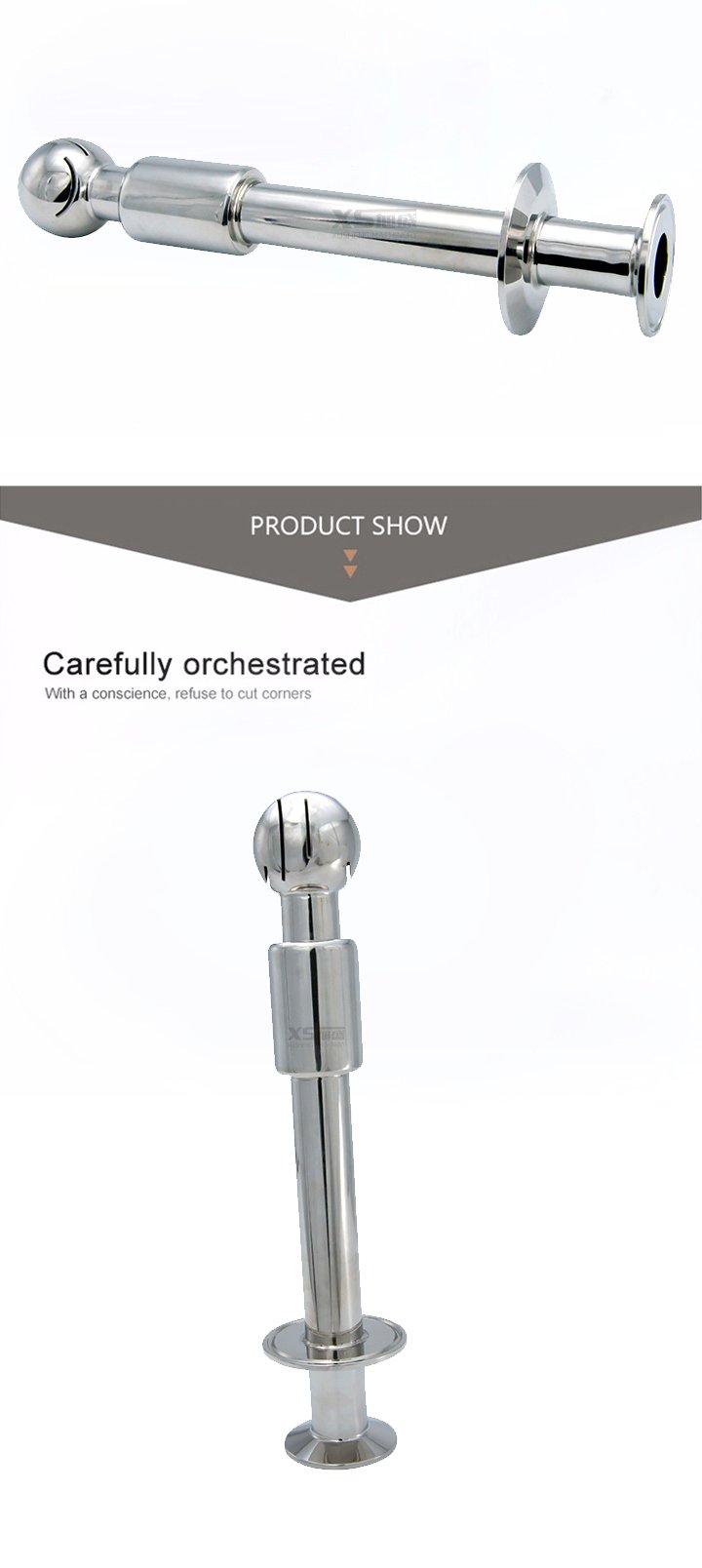 Acero inoxidable 316 HIGIENICA TRI Abrazadera CIP ROPOLVING BALL