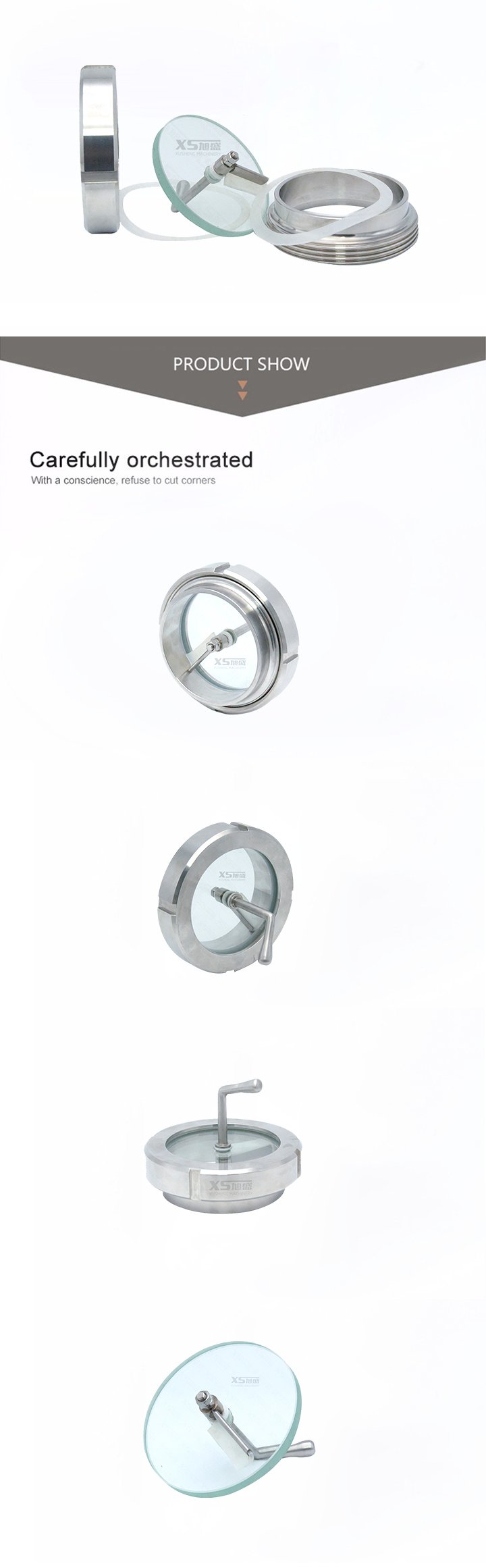 Tipo de sindicato de tanque de acero inoxidable vaso de visión con limpiaparabrisas