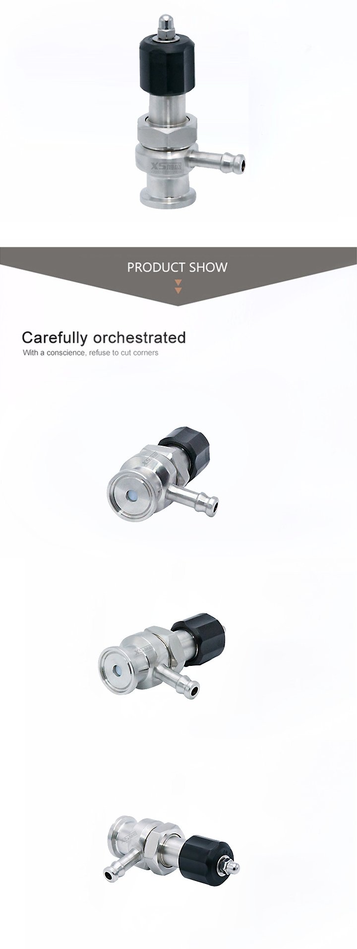 Mini válvula de muestreo de esterilidad SS316L de acero inoxidable