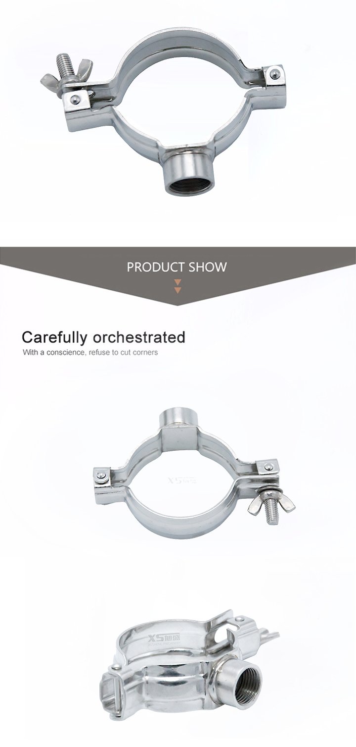 Percha de tubería redonda SS304 de acero inoxidable con BSP roscado 1/2