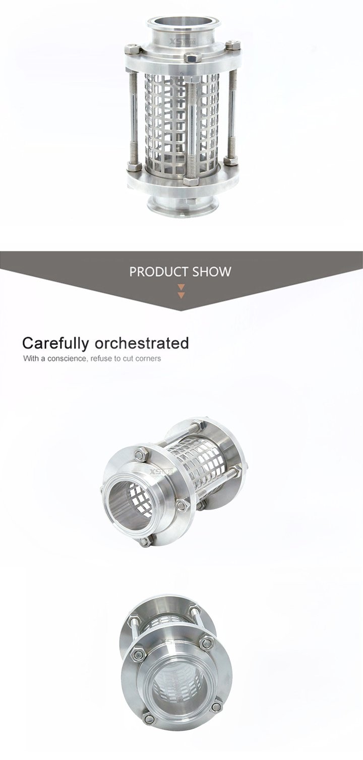 Flujo sanitario de acero inoxidable Ferrulo Fin de vidrio de vidrio