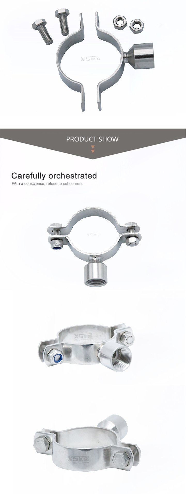 Tenedor de tubería de tubería sanitaria de acero inoxidable