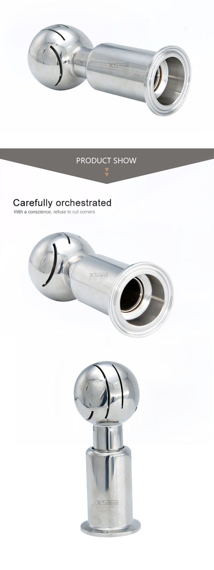 Bola de pulverización auto rotativa de acero inoxidable SS304 Tri Clamp