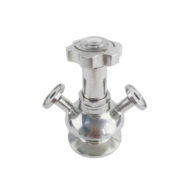 Válvula de muestreo de abrazadera de soldadura manual de acero inoxidable sanitario