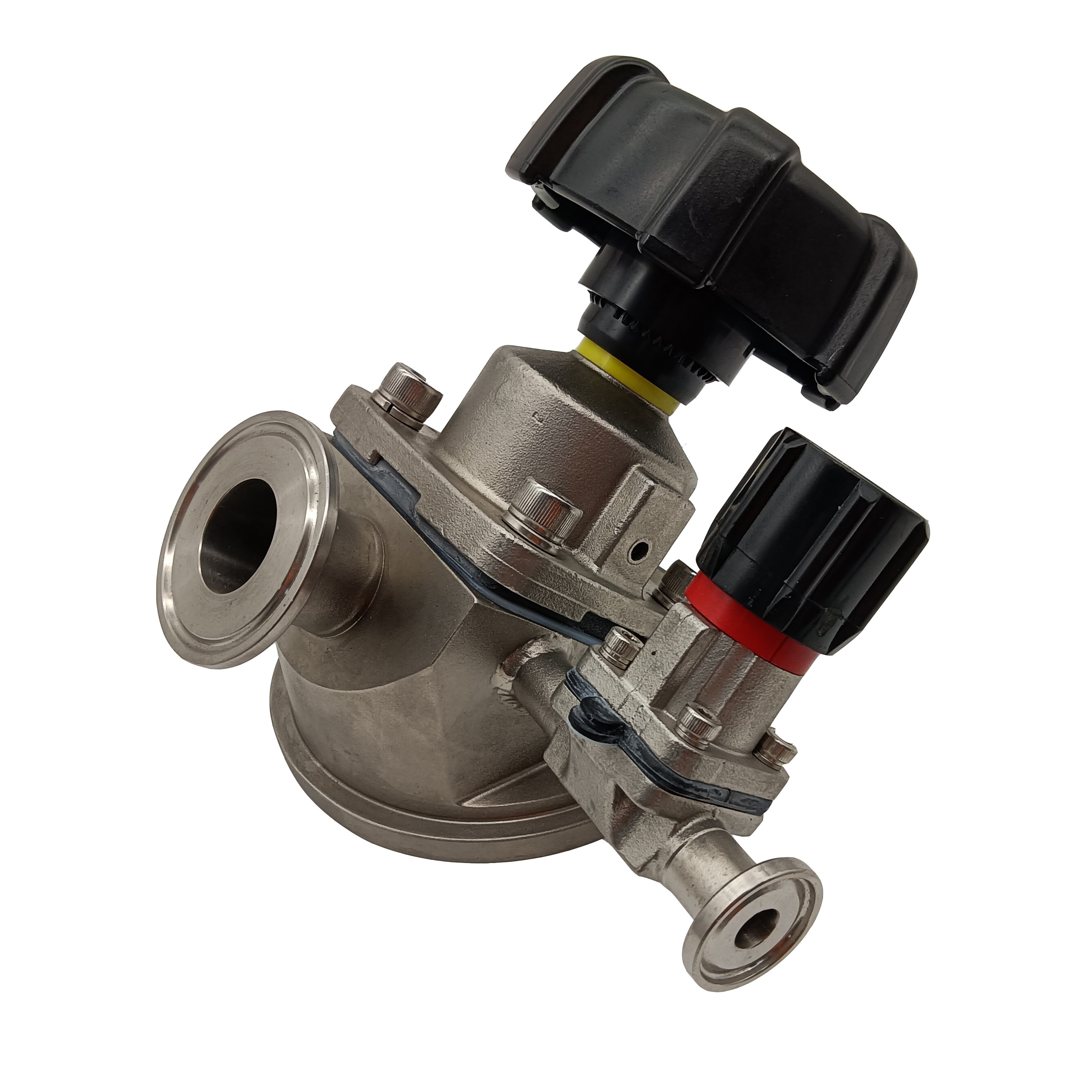 1/2 pulgada 12.7 mm de alta calidad Higiénica acero inoxidable SS316L SMS Cuesta SMS Tank Inft Bottom Diafragm Vavle con puerto de muestreo