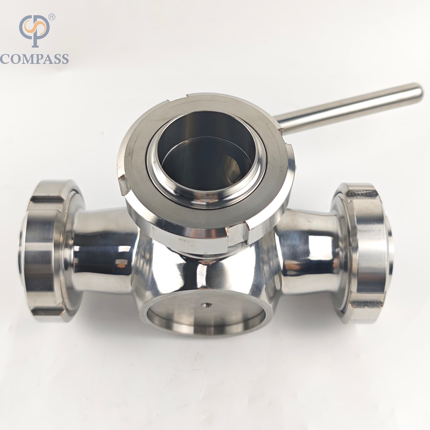 Acero inoxidable sanitario SS304 DN50 Union T-Port Tres formas de enchufe