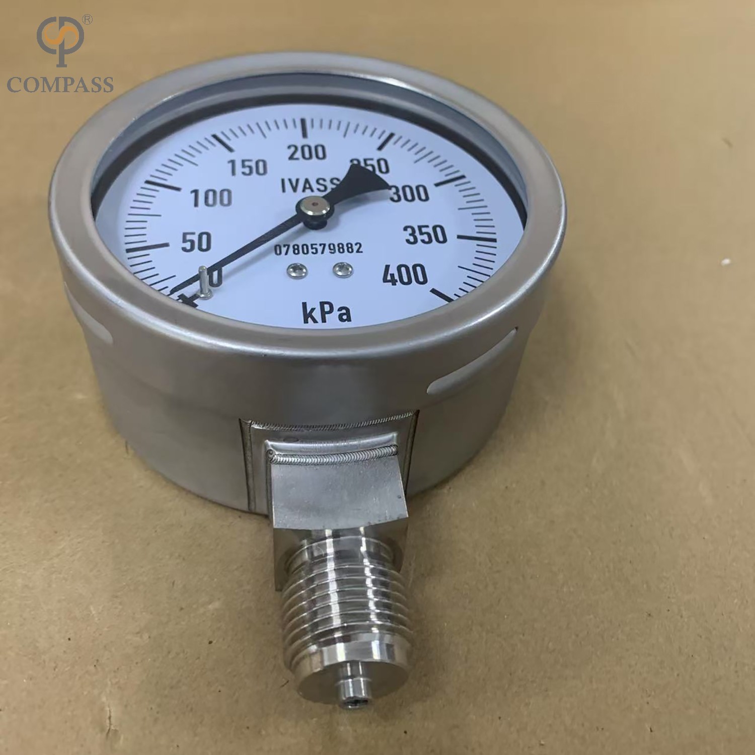 1/2 '-BSP de acero inoxidable SS304 Manguidor de presión del tallo radial 100 mm