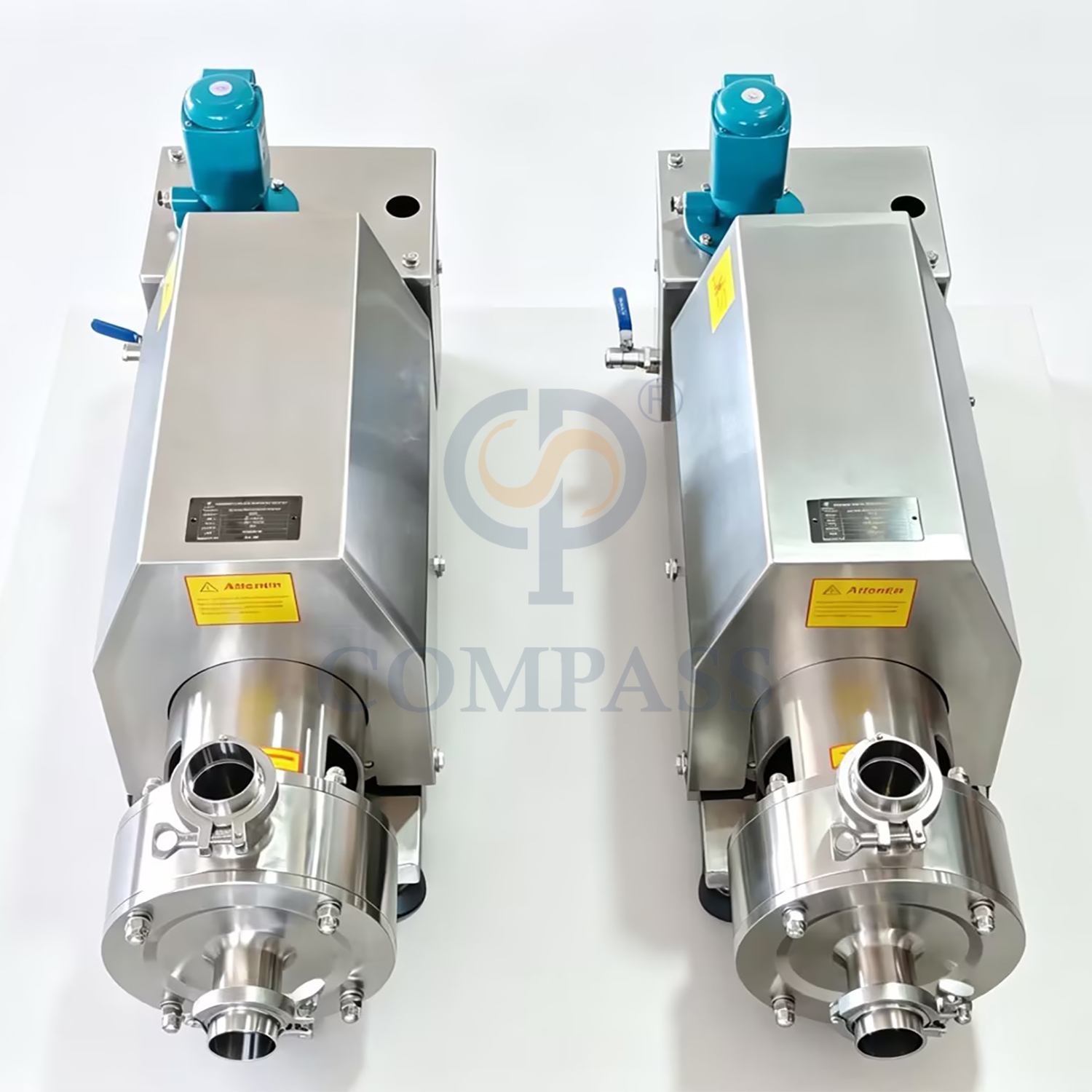 Emulsionante de dispersión de alto cizallamiento para tubería de TRL-1 de grado alimenticio sanitario SS304, 380V, 50HZ, 3P, 4kw, con motor de China y tanque de bomba de agua