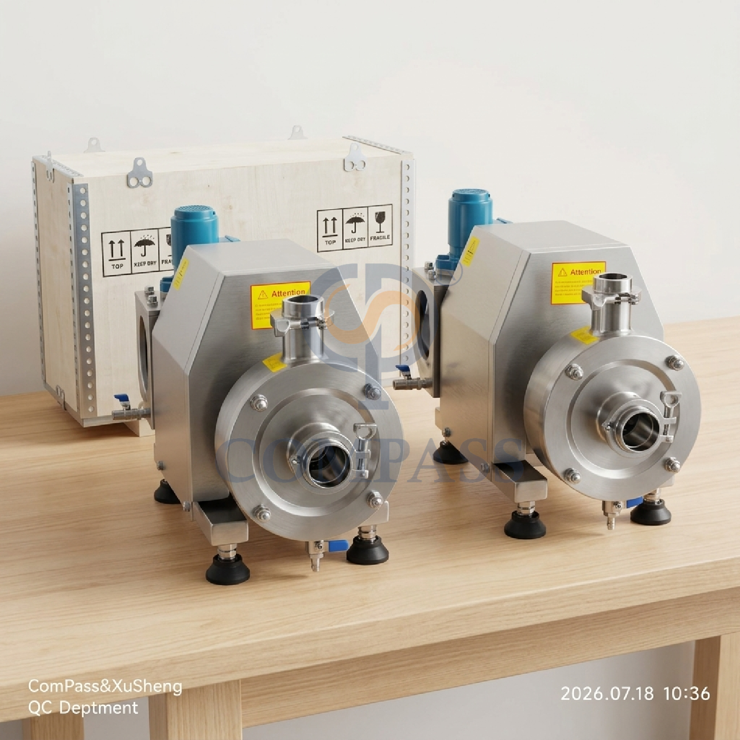Emulsionante de dispersión de alto cizallamiento para tubería de TRL-1 de grado alimenticio sanitario SS304, 380V, 50HZ, 3P, 4kw, con motor de China y tanque de bomba de agua