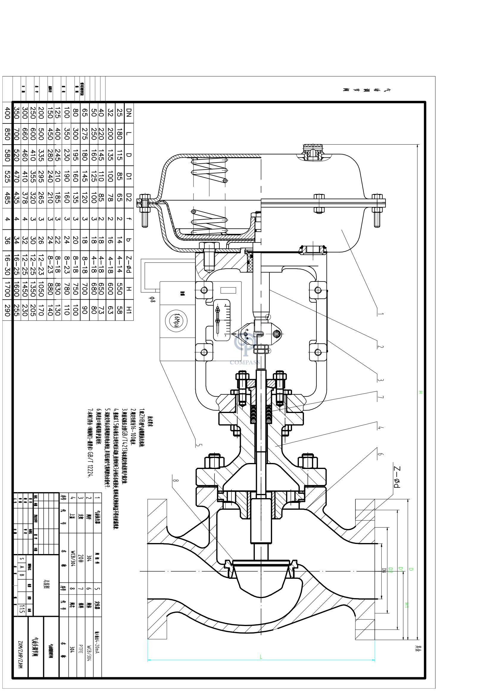 气动调节阀（带气动头） -model_01
