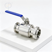 Nueva llegada Válvula de bola de rosca macho de unión recta manual DIN de presión media de acero inoxidable sanitario SS316L DN65 de grado alimenticio con PTFE