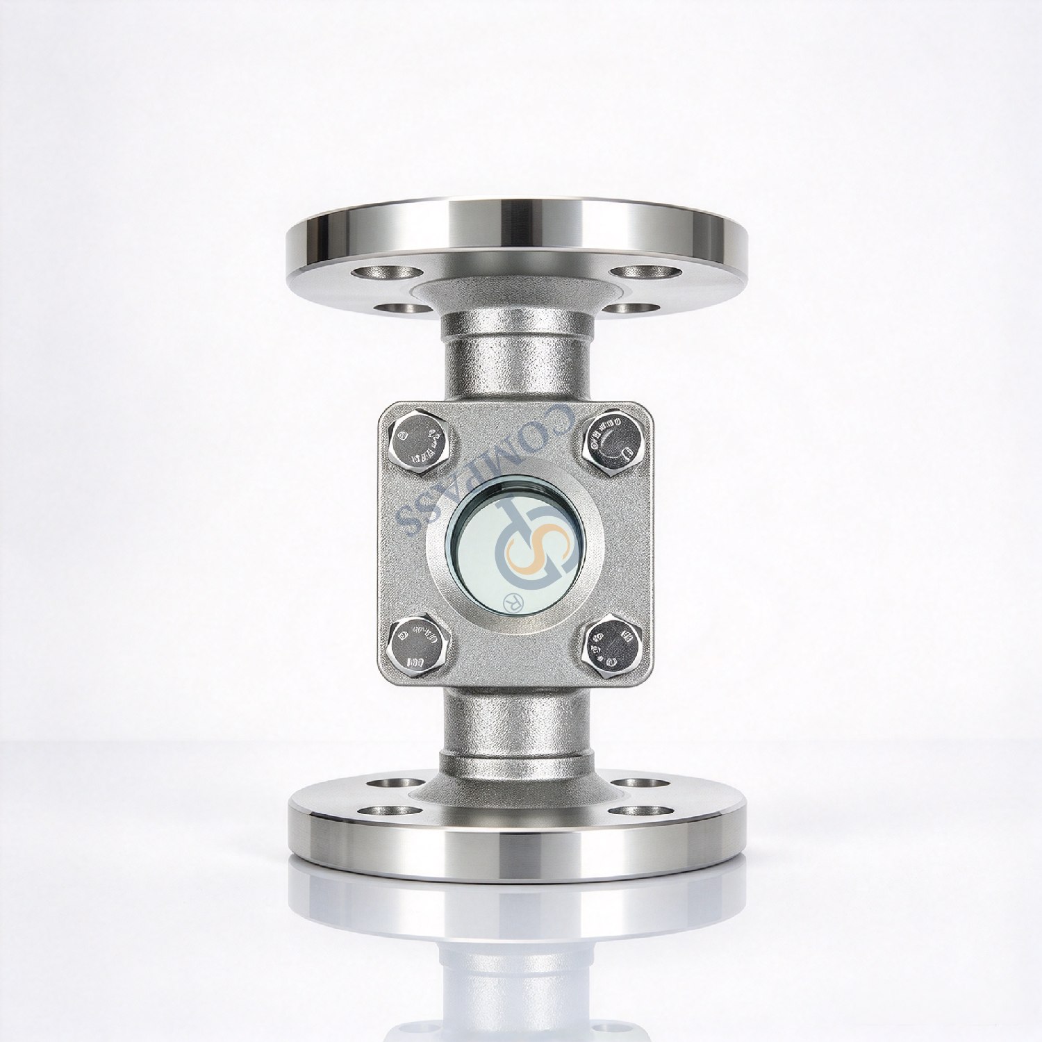 Mirilla cruzada con brida SS304 de 150 libras y 1 pulgada con junta de PTFE y vidrio templado