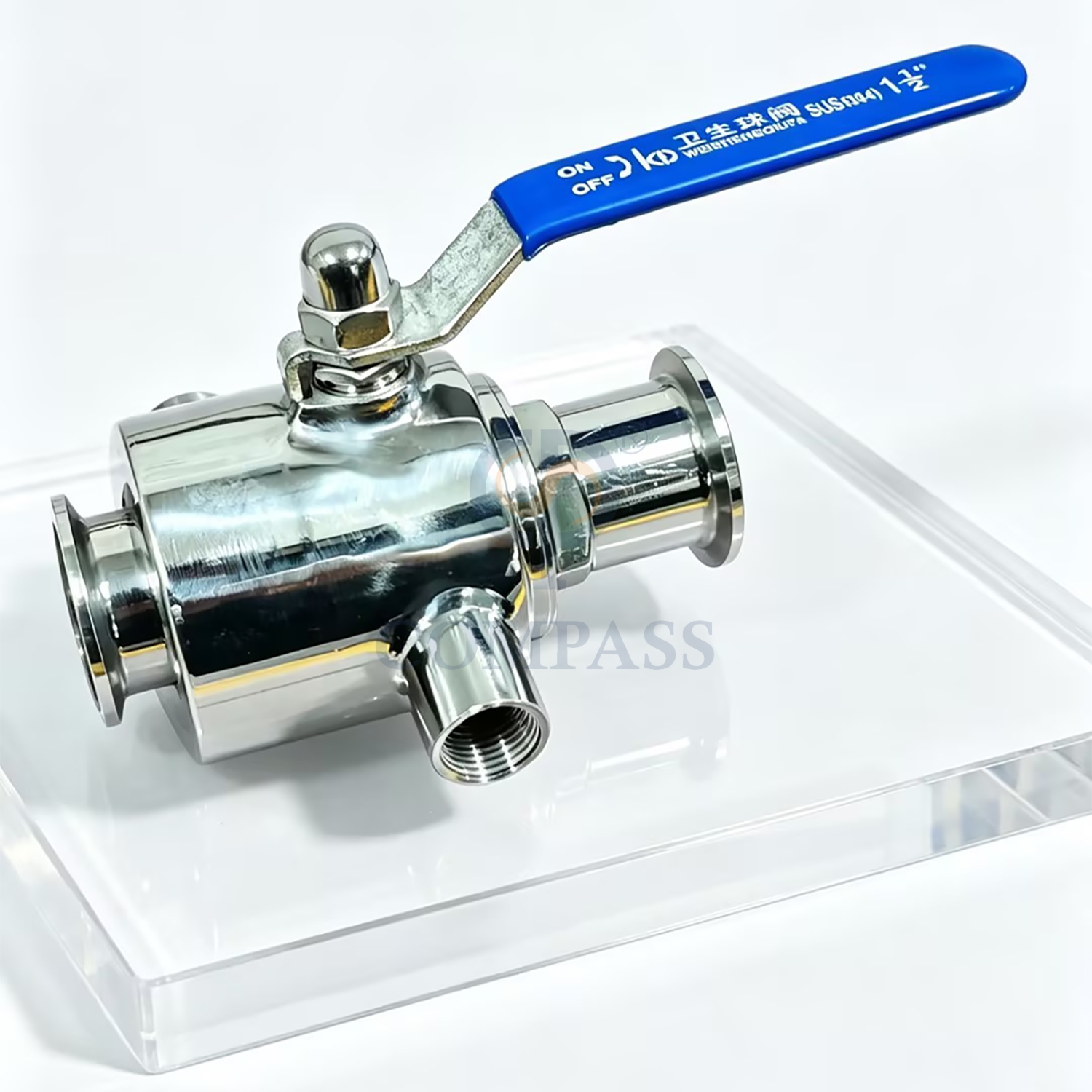 Precio 25,4 MM acero inoxidable sanitario SS304 grado alimenticio SMS 1 pulgada AT052D actuador neumático válvula de bola de abrazadera recta con chaqueta