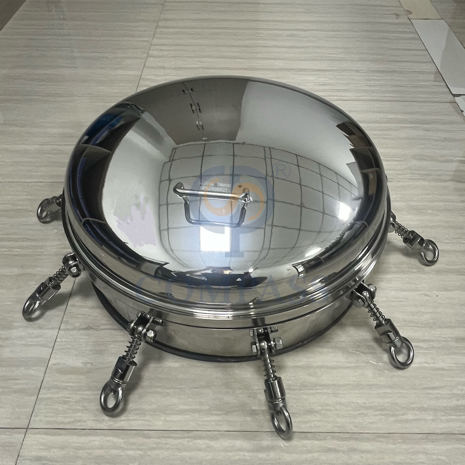 Tapa de alcantarilla sanitaria de acero inoxidable SS316L DN600, espejo higiénico, pulido, bocas de acceso del tanque de presión redondas hacia afuera con sello EPDM
