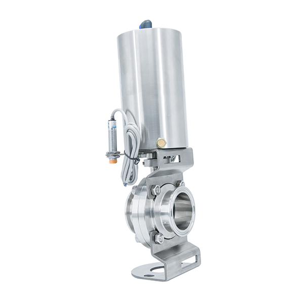 2 pulgadas de 50.8 mm higiénico acero inoxidable de acero inoxidable Grado SS304 Válvula de mariposa de abrazadera neumática con interruptor de proximidad 