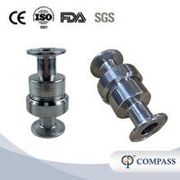 25,4 mm de acero inoxidable SS316L Grado alimentario SMS SMS Ferrule de un solo unión Válvulas de retención