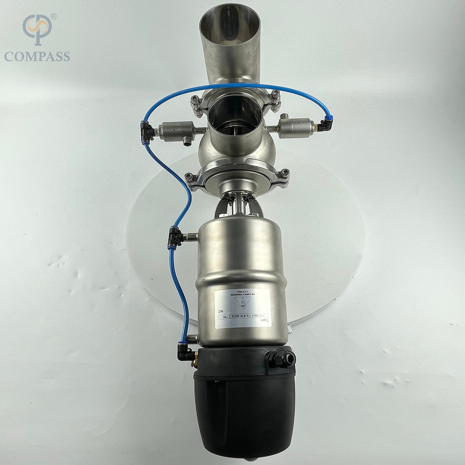 Válvula a prueba de mezclas de asientos dobles neumáticos inteligentes SS316L T22