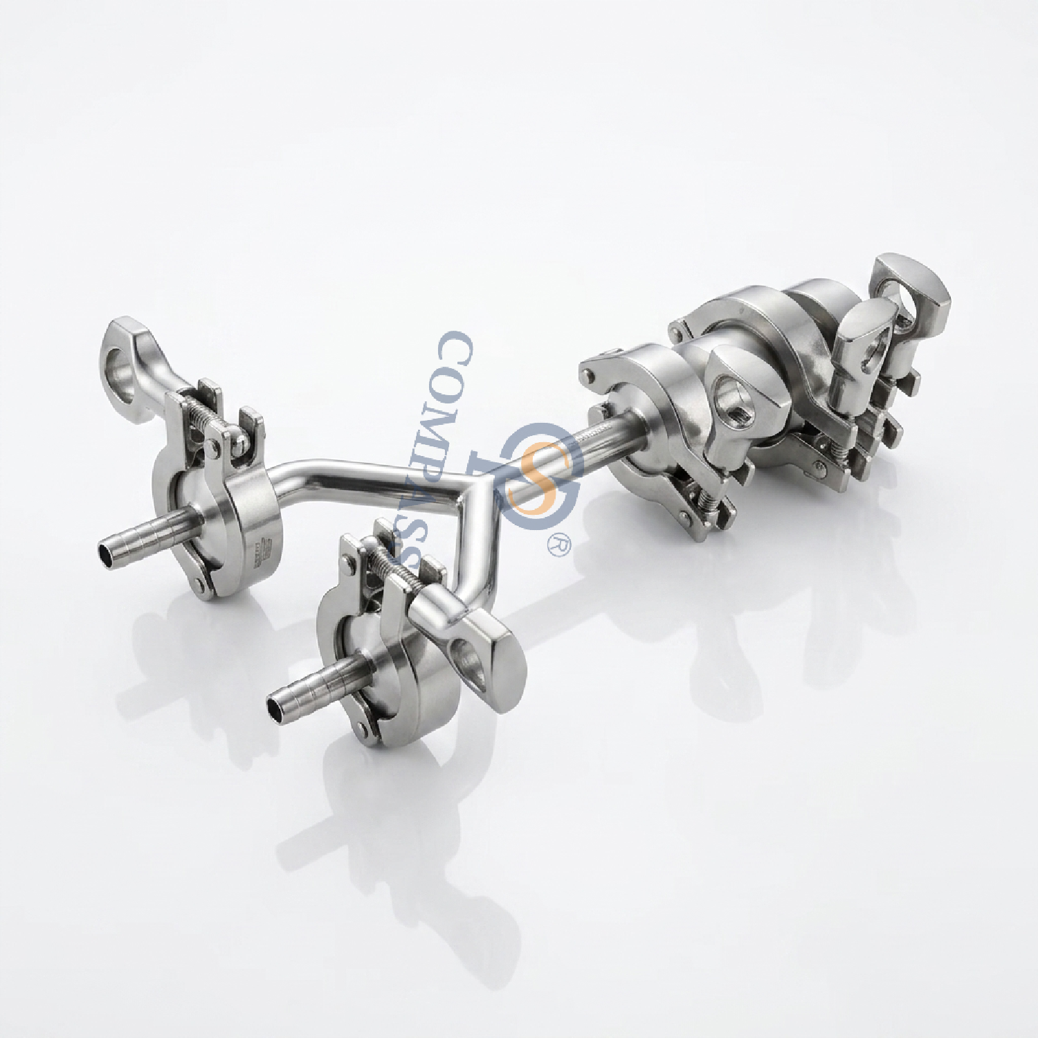 SS316L DN10 TC34MM Codo Modelo Y Tee con válvula de retención de virola y adaptador de manguera