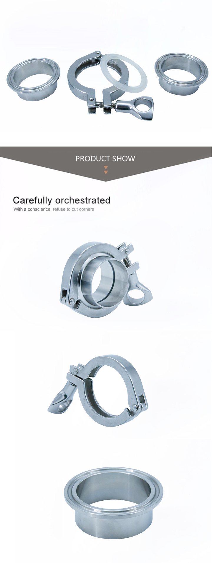 Ajuste de tuber&iacute;a SS316L SS316L F&eacute;rula de la abrazadera