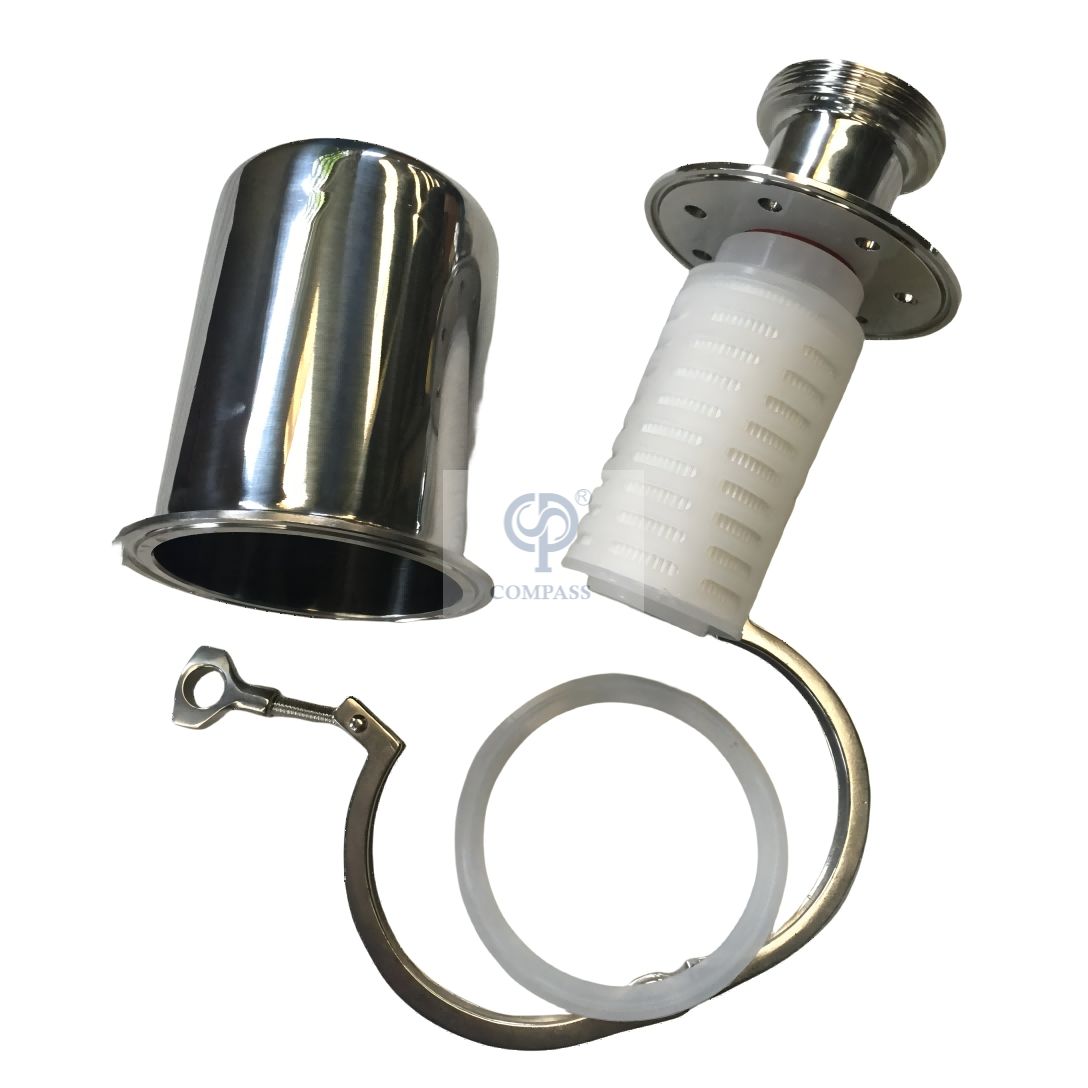 Válvulas de ventilación sanitarias de acero inoxidable SS304 SS316L con filtro interior de polipropileno 