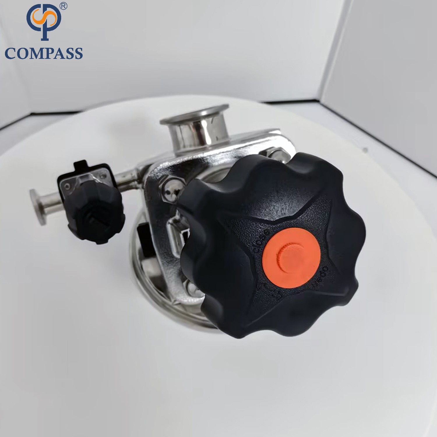Válvula de control sanitaria de acero inoxidable, válvula de diafragma inferior de tanque con abrazadera Manual SS316L SMS de 1,5 pulgadas con diafragma de EPDM y PTFE