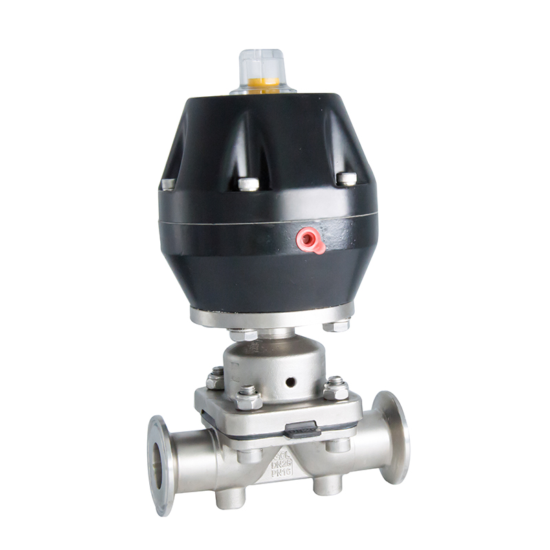 1 pulgada 25,4 mm Higiénico sanitario Hygienic acero inoxidable SS316L SNUMAD SMS Diafragma recto Vavle con neumático de plástico lagre