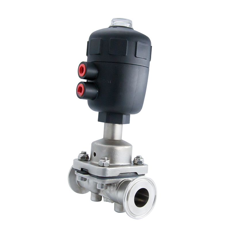 1/2 pulgada 12.7 mm de acero inoxidable higiénico sanitario de alta calidad SS316L SNUMADE SMS Diafragma recto Vavle con pequeño plástico neumático