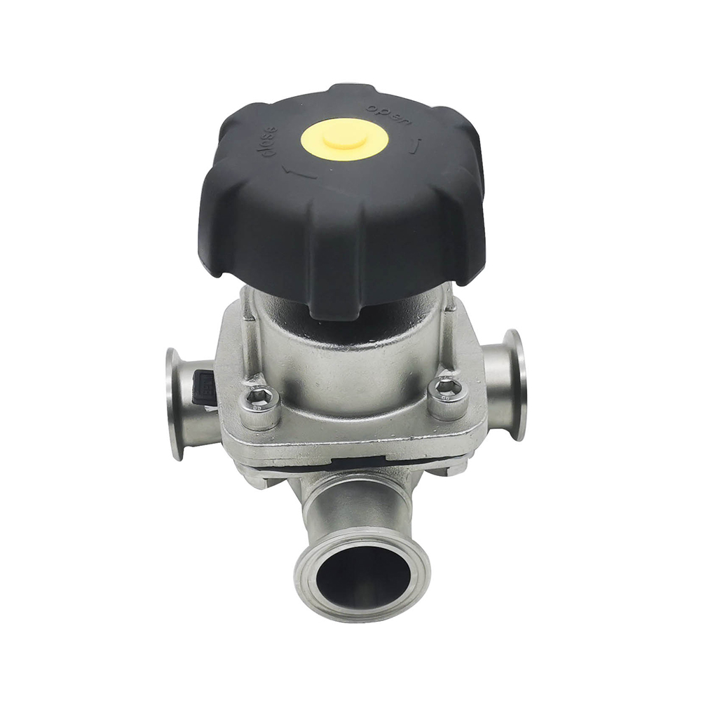 1/2 pulgada 12.7 mm de alta calidad Higiénica Higiénica Acero inoxidable SS316L SMS Diafragma de tres vías Vavle 