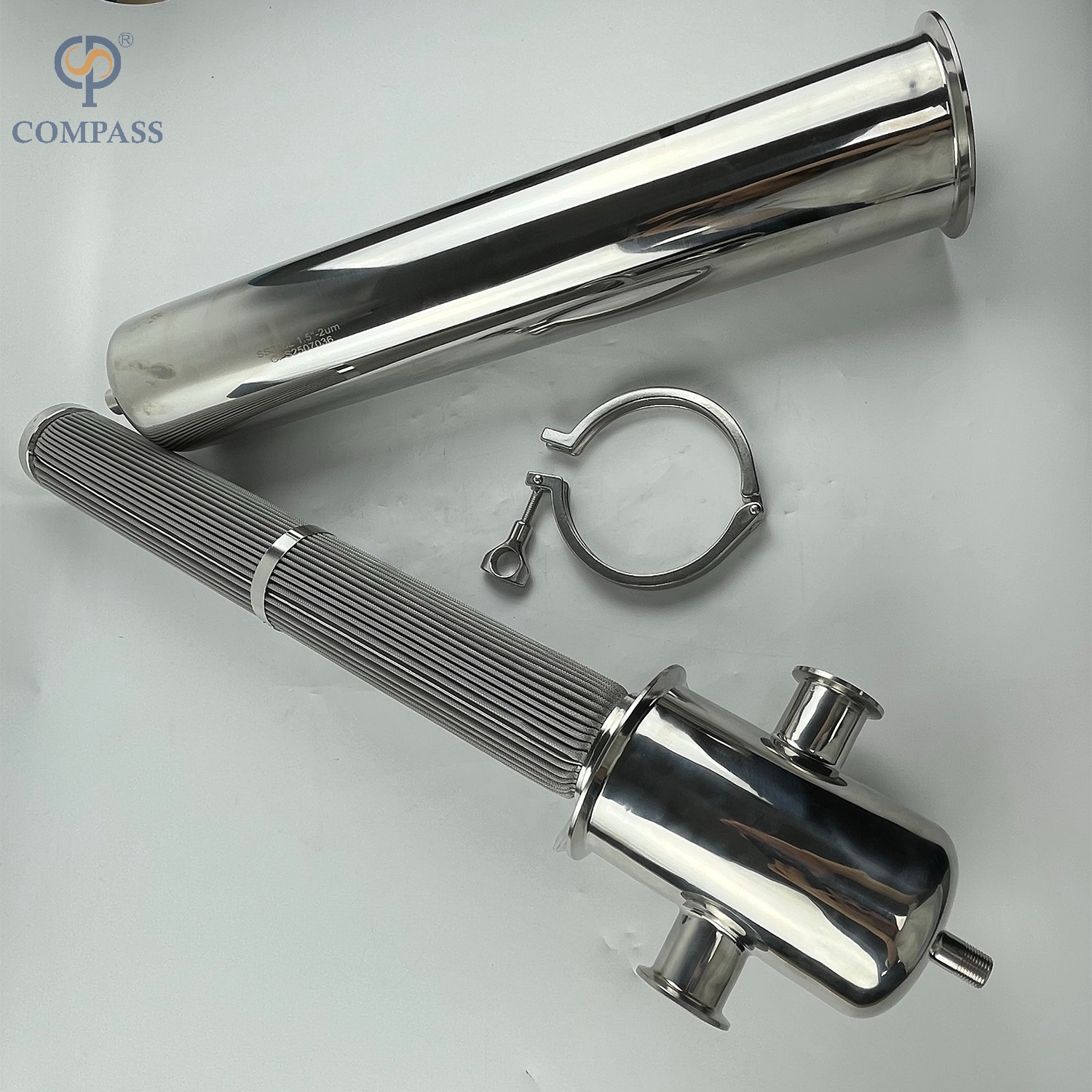 Filtro de vapor sanitario con carcasa de acero inoxidable y elemento de filtro plisado 1.5 'SS316L