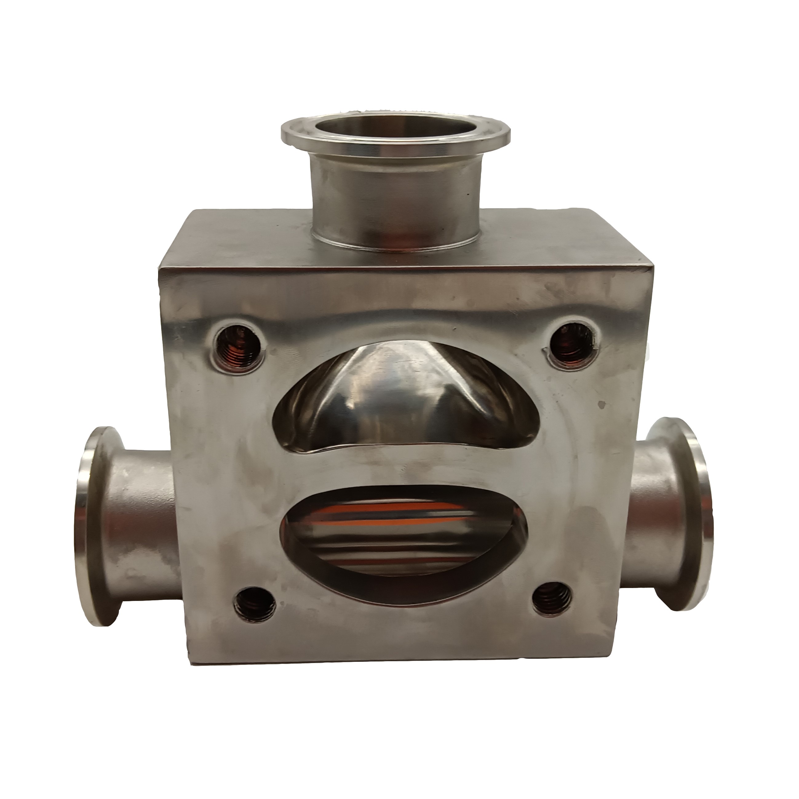 50.8 mm*50.8 mm de alta calidad Hygienic Hygienic Acero inoxidable SS316L SMS Weld Válvula de diafragma de frases de tres vías