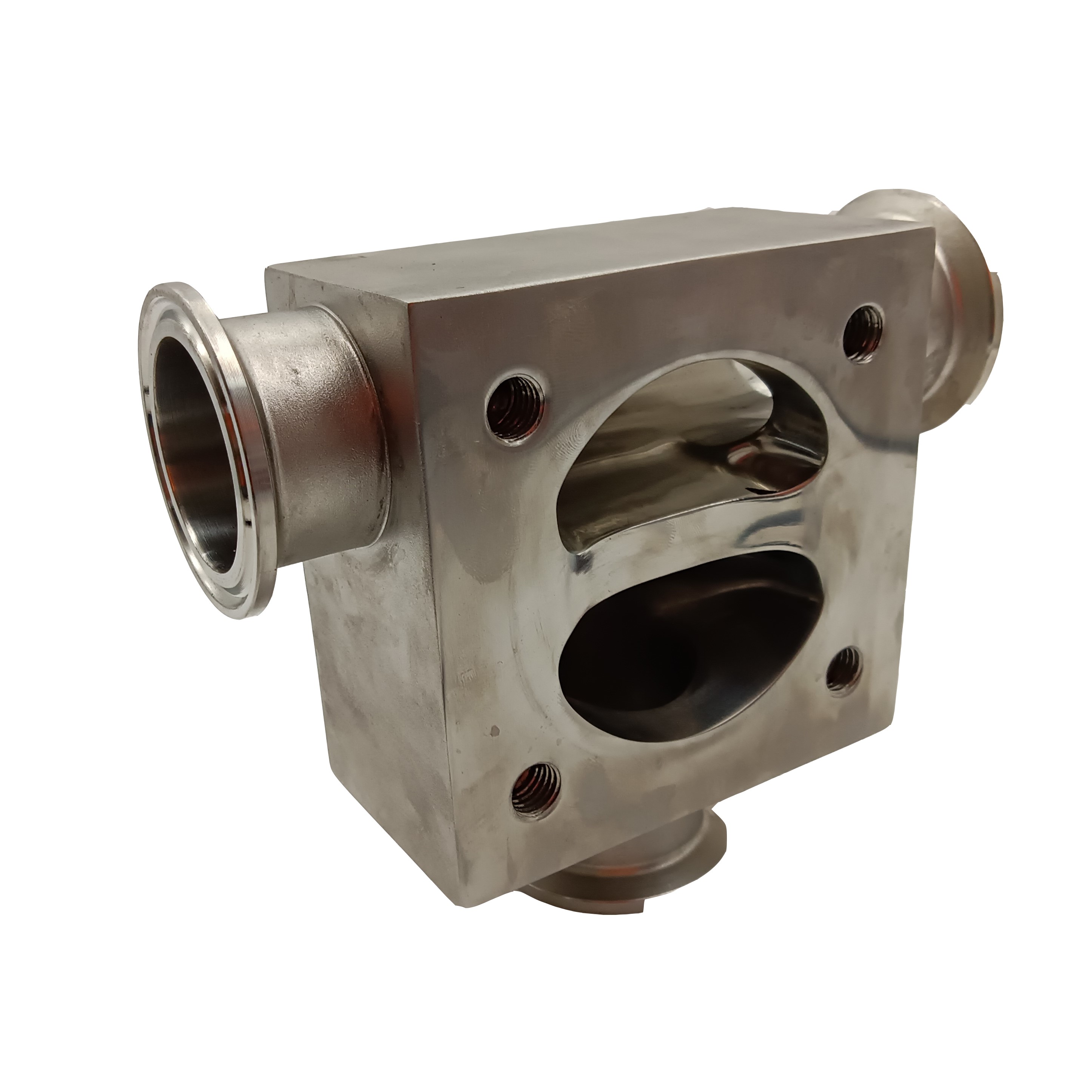 50.8 mm*50.8 mm de alta calidad Hygienic Hygienic Acero inoxidable SS316L SMS Weld Válvula de diafragma de frases de tres vías