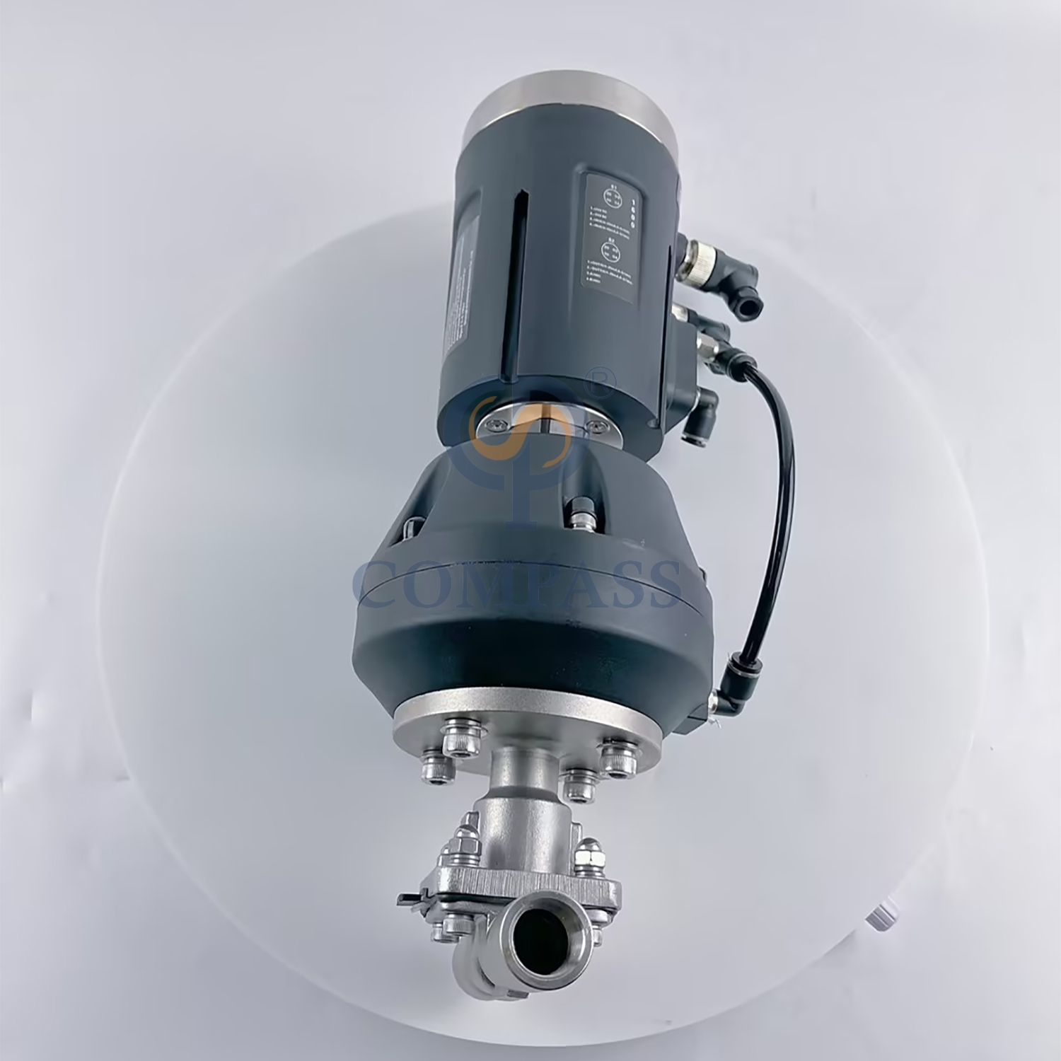 Válvula de diafragma recta neumática de plástico SS316L sanitaria con rosca NPT de 1/2 pulgadas con cabezal de Control, diafragma dividido de PTFE y EPDM