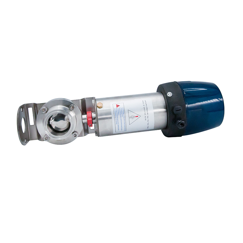 1/2 pulgada de 12,7 mm higiénico de acero inoxidable de acero inoxidable Grado SS304 SMS Válvula de mariposa neumática con abrazadera con cabeza de control