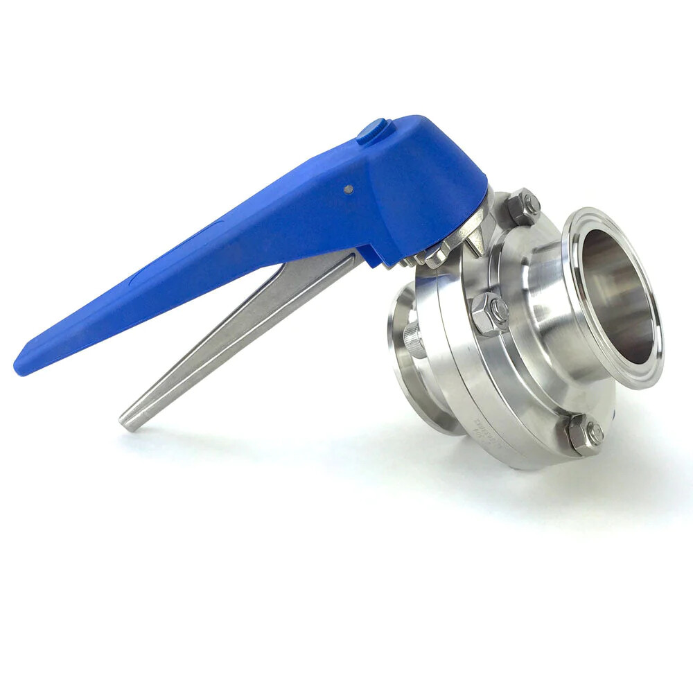 DN50 52 mm Hygienic Hygienic Acero inoxidable Alimento SS316L DIN Manual Clamp Butterfly Válvula con manija de plástico?