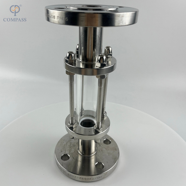 MIRILLA SANITARIA CON EXTREMOS BRIDAS DE ACERO INOXIDABLE CON REVESTIMIENTO DE PTFE