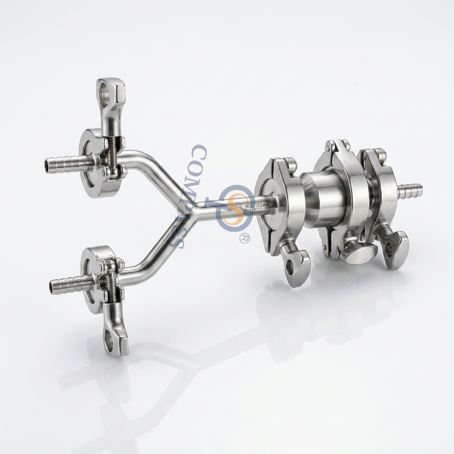 SS316L DN10 TC34MM Codo Modelo Y Tee con válvula de retención de virola y adaptador de manguera