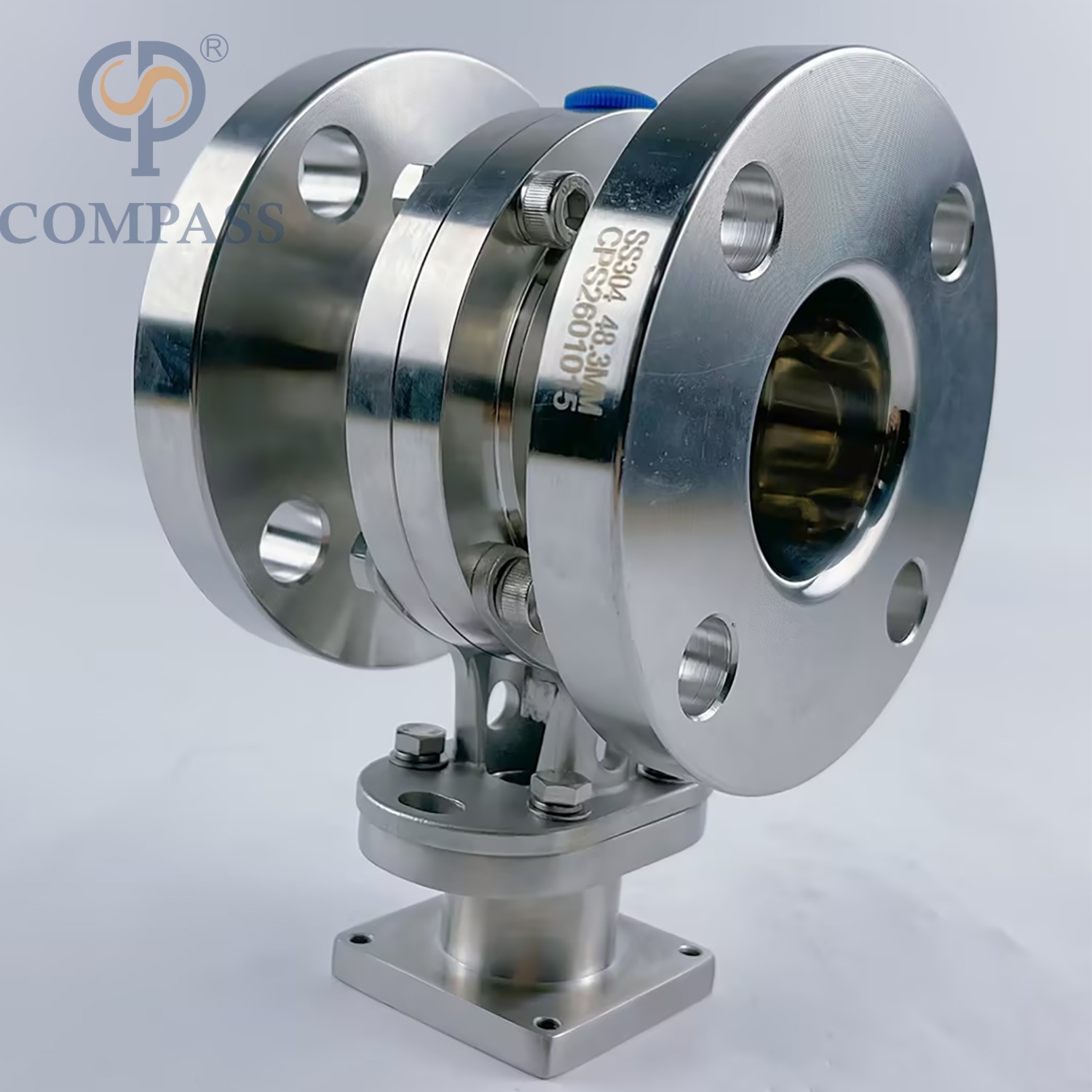 Venta popular Válvula de mariposa tipo brida de polvo de seis pétalos con brida SS304 de grado alimenticio de acero inoxidable higiénico sanitario de 1,5 pulgadas y 48,3 MM