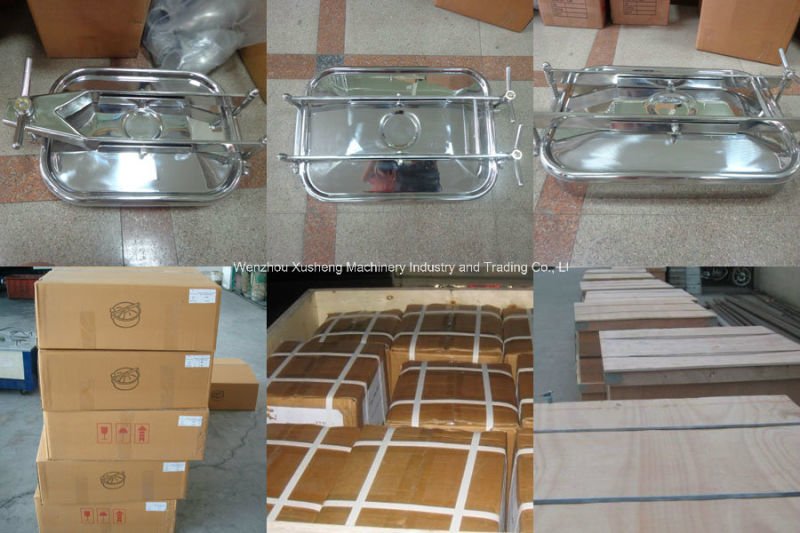 470mm * 760mm de acero inoxidable de acero inoxidable rectangular cubierta de pozo con presi&oacute;n