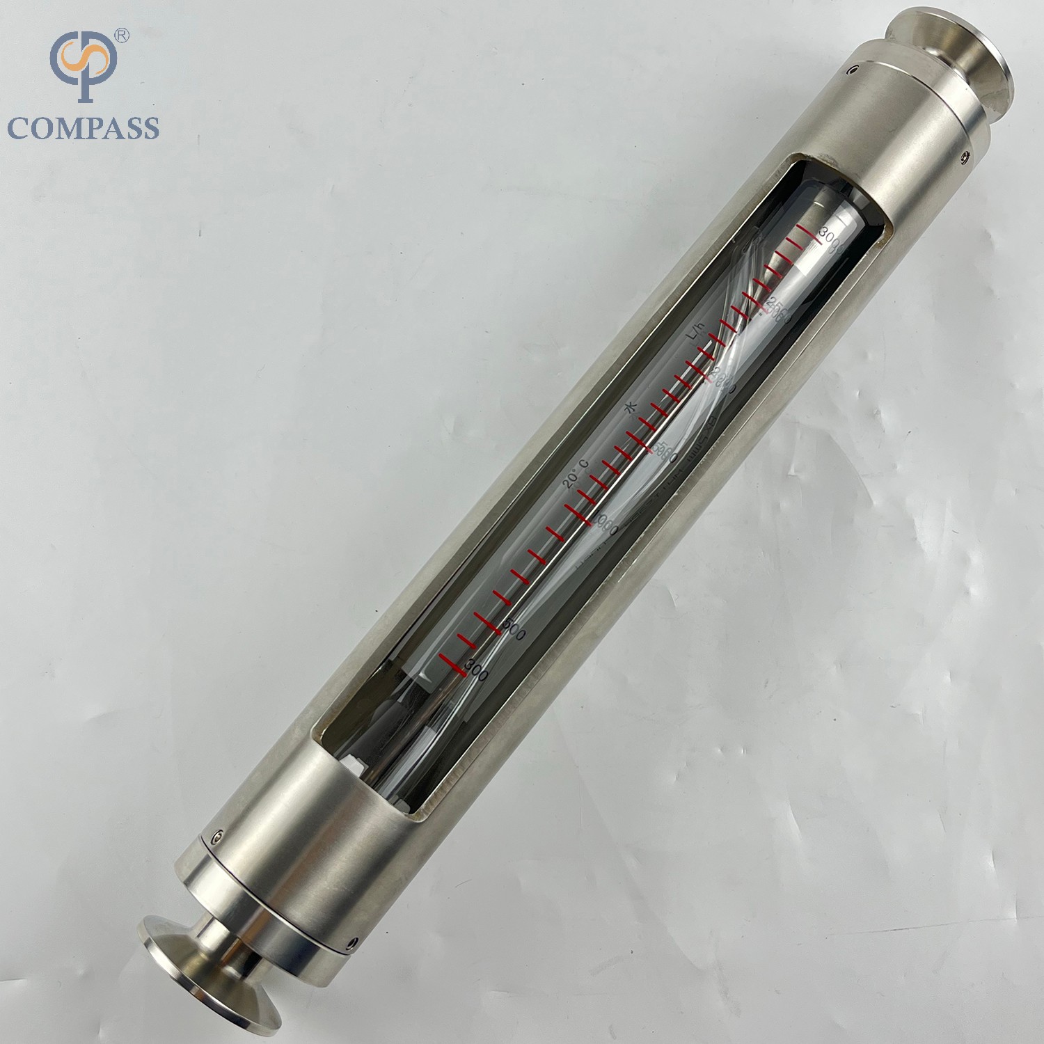 Medidor de flujo de rotor de vidrio sanitario SS316 Lzb-K30