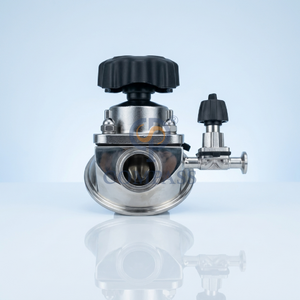 Válvula de control sanitaria de acero inoxidable, válvula de diafragma inferior de tanque con abrazadera Manual SS316L SMS de 1,5 pulgadas con diafragma de EPDM y PTFE