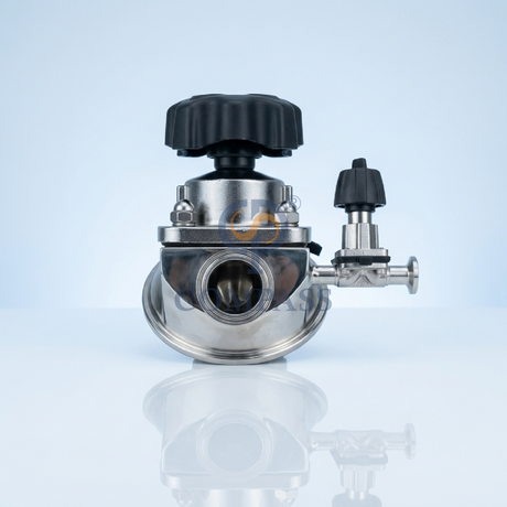 Válvula de control sanitaria de acero inoxidable, válvula de diafragma inferior de tanque con abrazadera Manual SS316L SMS de 1,5 pulgadas con diafragma de EPDM y PTFE