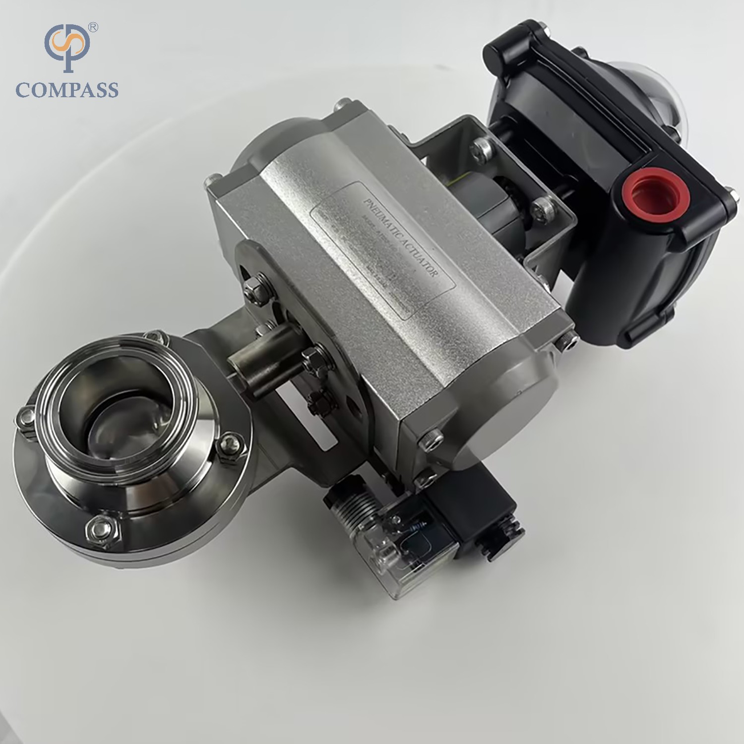 VÁLVULA DE MARIPOSA DE SOLDADURA NEUMÁTICA DIN DE GRADO ALIMENTARIO SS304