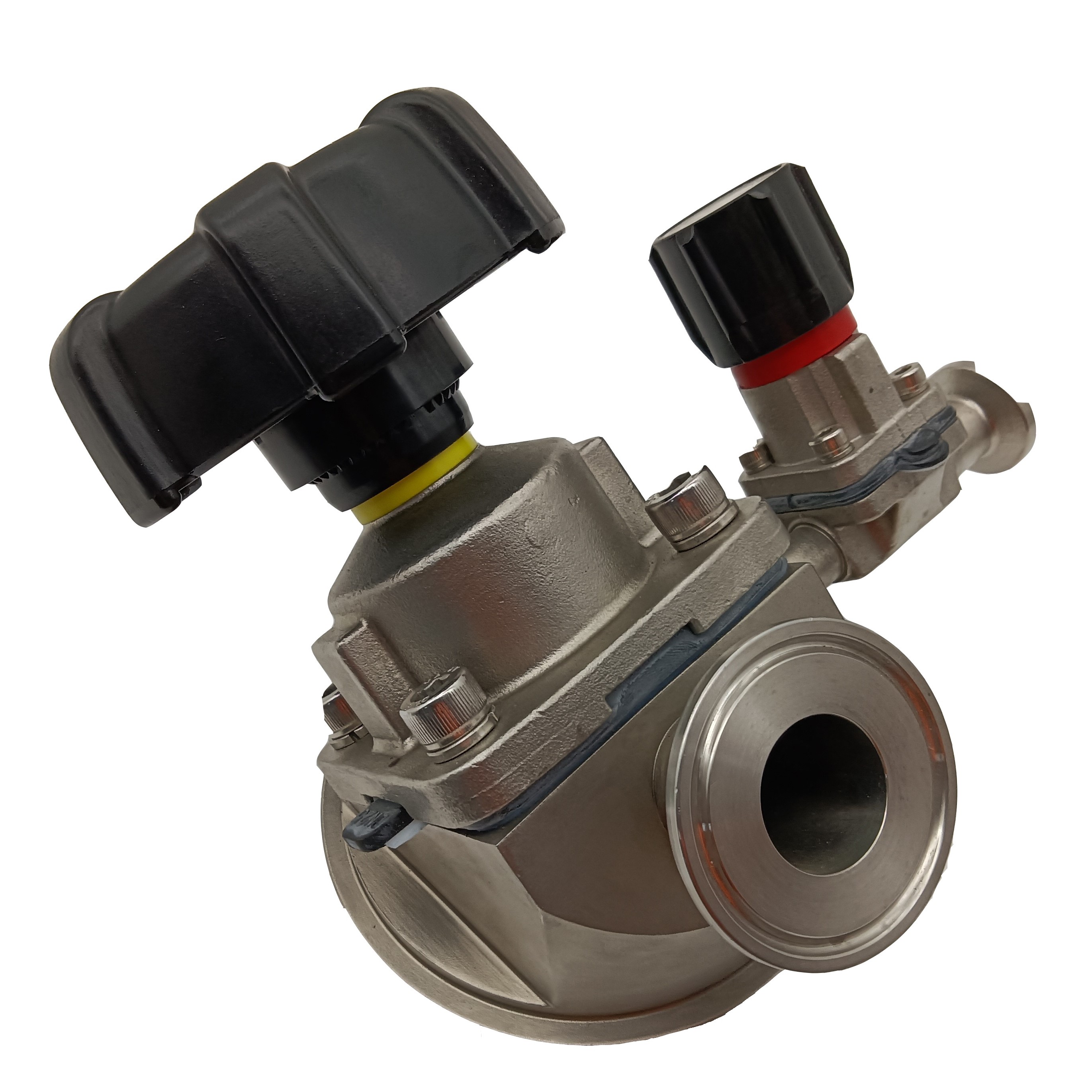 1/2 pulgada 12.7 mm de alta calidad Higiénica acero inoxidable SS316L SMS Cuesta SMS Tank Inft Bottom Diafragm Vavle con puerto de muestreo