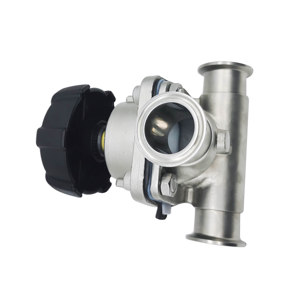 1/2 pulgada 12.7 mm de alta calidad Higiénica Higiénica Acero inoxidable SS316L SMS Diafragma de tres vías Vavle 