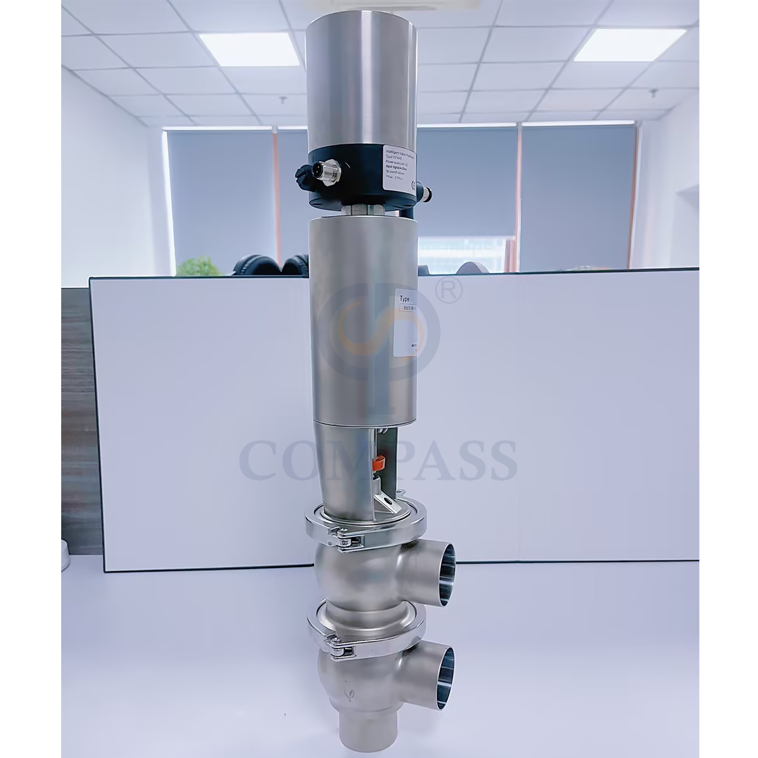 50.8MM Sanitary Stainless Steel 316L 21 Model LL Type Pneumatic Three-Way Weld Diverter Valve with Intelligent Valve Positioner