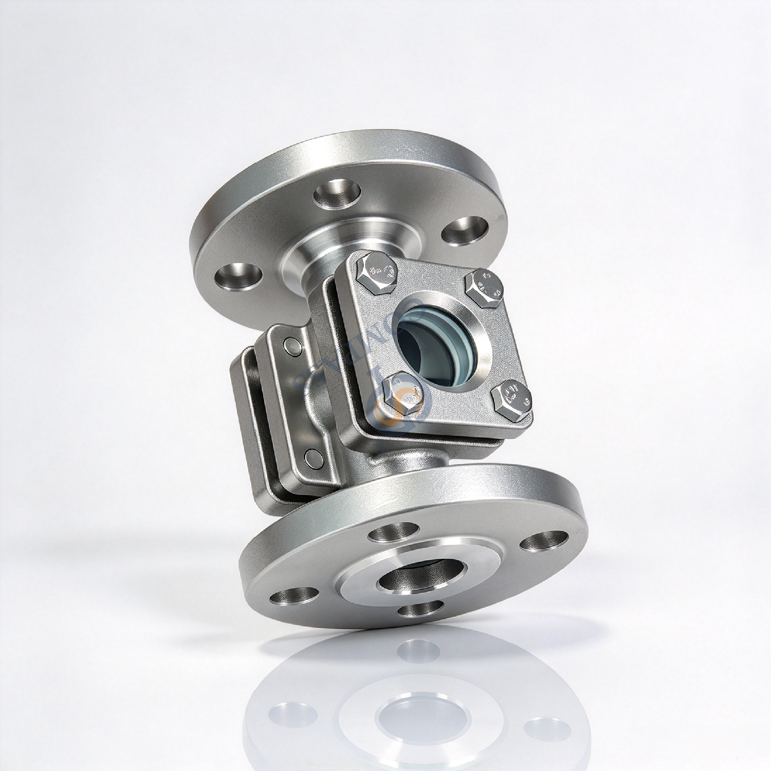Mirilla cruzada con brida SS304 de 150 libras y 1 pulgada con junta de PTFE y vidrio templado