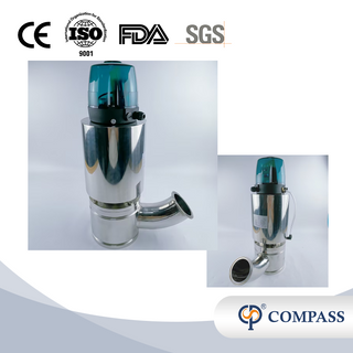 Gran oferta, válvula inferior de tanque de descarga neumática con abrazadera aséptica 316L de acero inoxidable sanitario de 76,2 MM accionada por aire con cabezal de Control de 24V