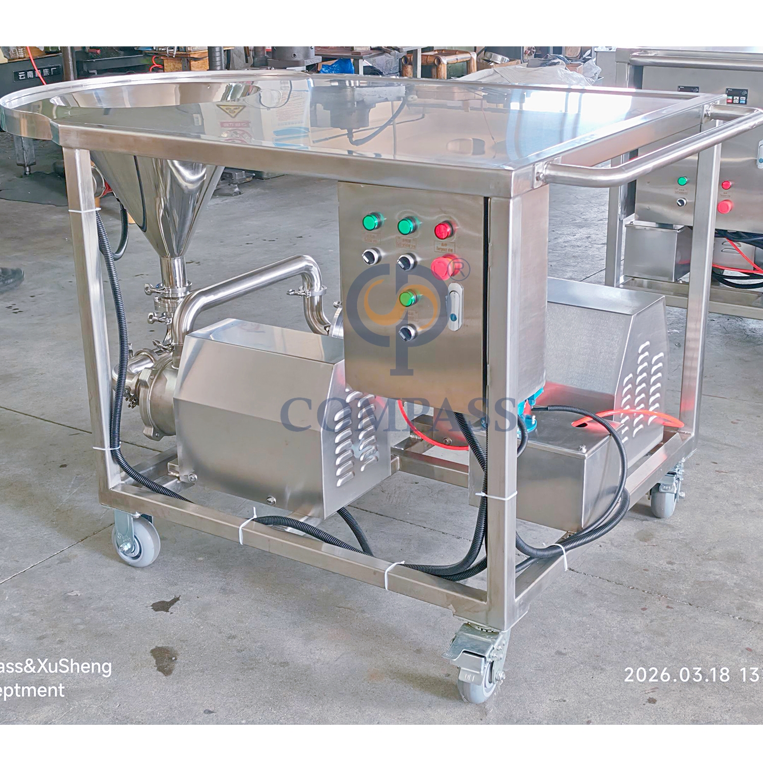 TRL-B gran oferta sanitario 4KW SS304 sistema de mezcla de alto cizallamiento de alta eficiencia mezclador homogeneizador emulsionante líquido en polvo para crema