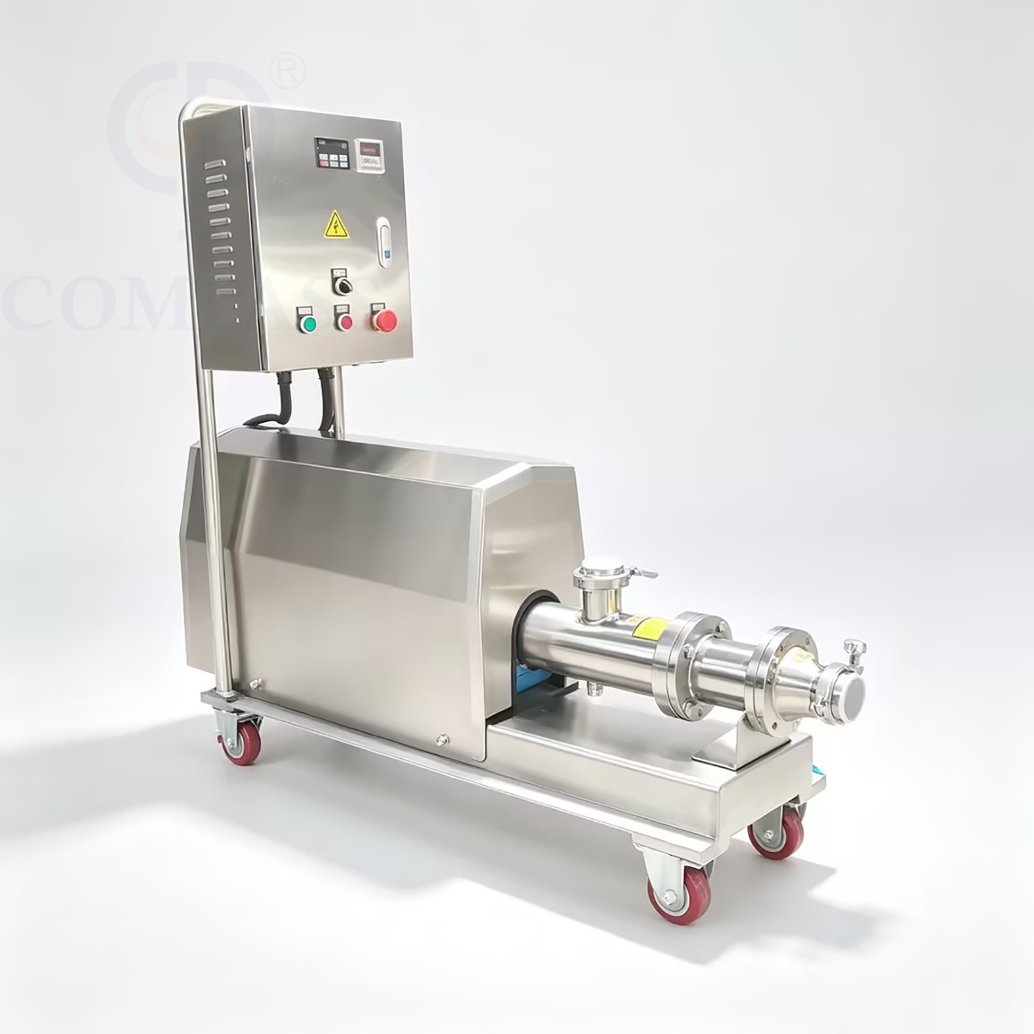 Bomba eléctrica de un solo tornillo OEM de grado alimenticio sanitario SS316L de 1.5KW-2HP con cubierta y carro de motor de acero inoxidable y estator de EPDM