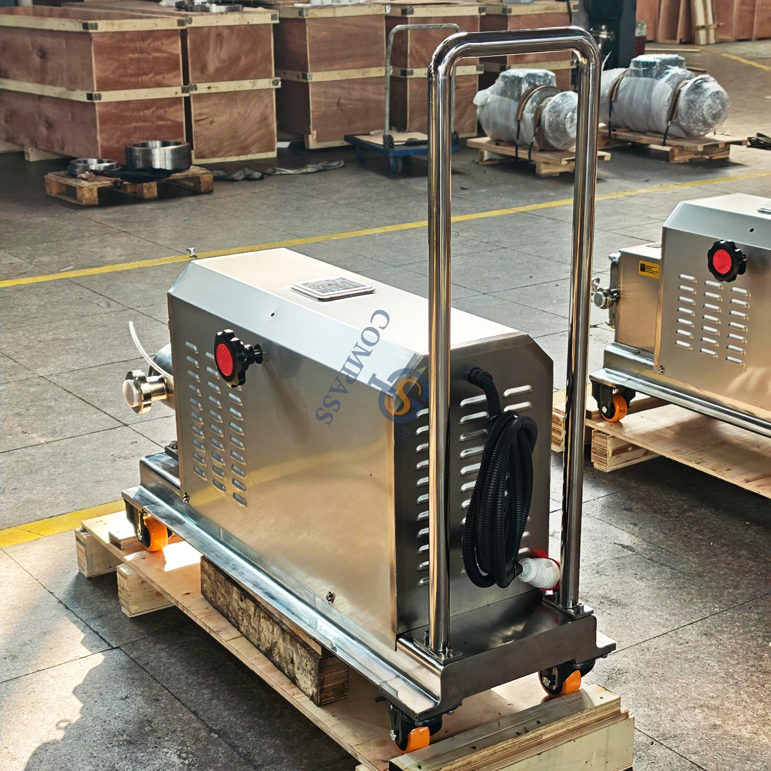 Bomba sinusoidal de extremo de unión SS316L de 330RPM 2.2KW con carro móvil y gabinete de control